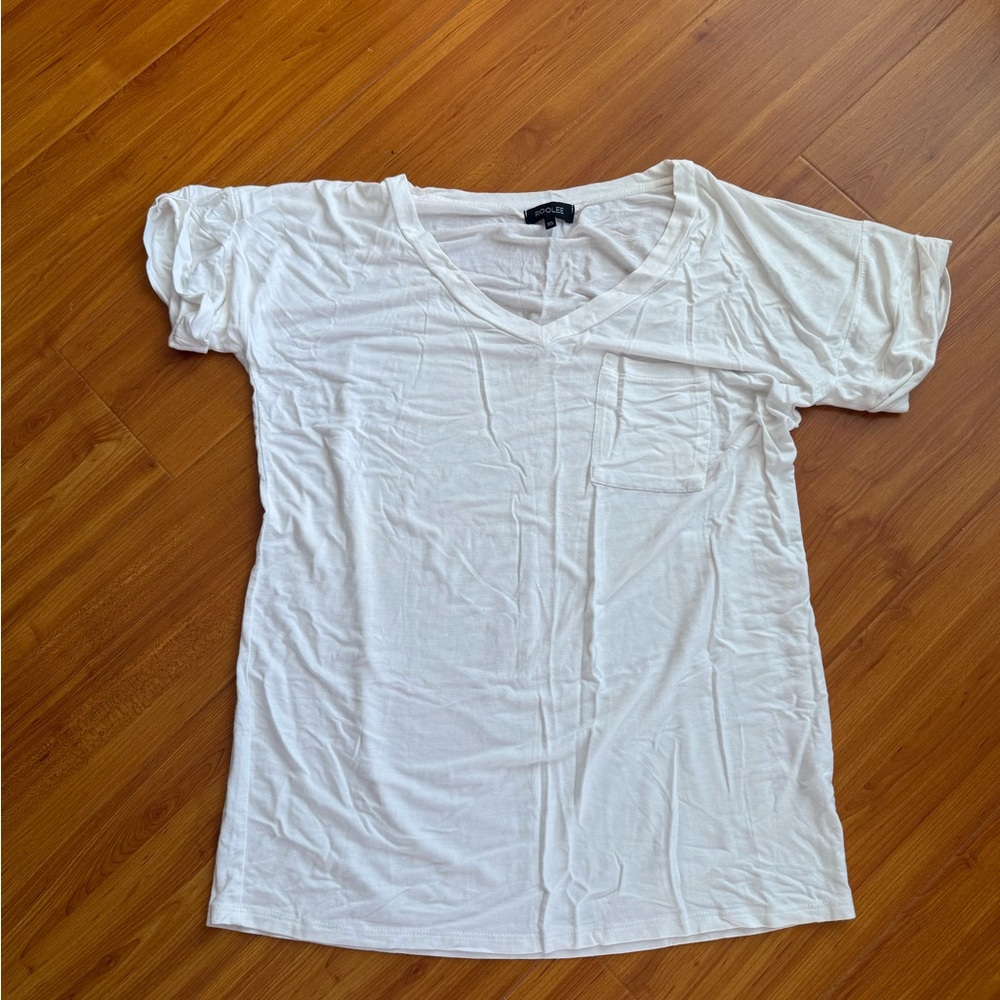Women's White V-Neck Top